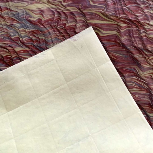 Hand Marbled Paper Moire Pattern in Burgundy ~ Berretti Marbled Arts